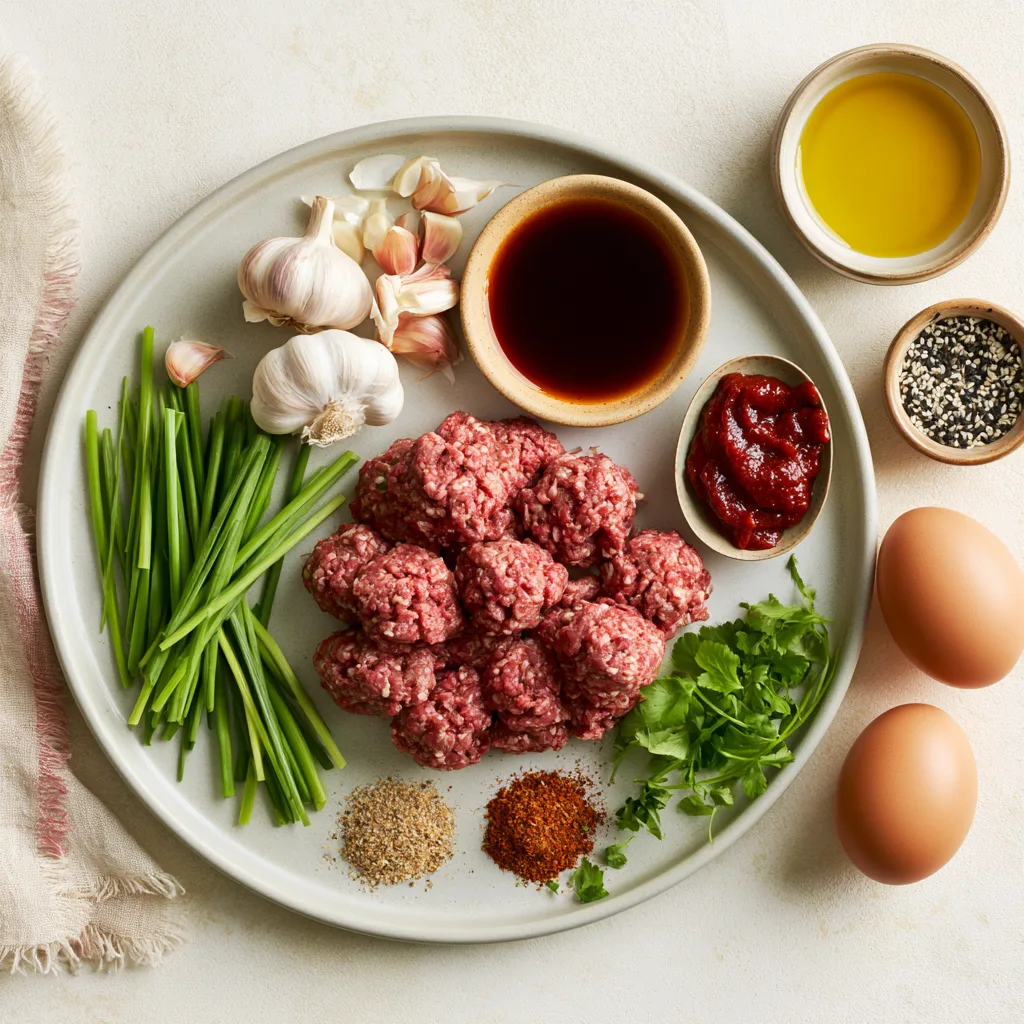 Ingredients for Korean BBQ meatballs