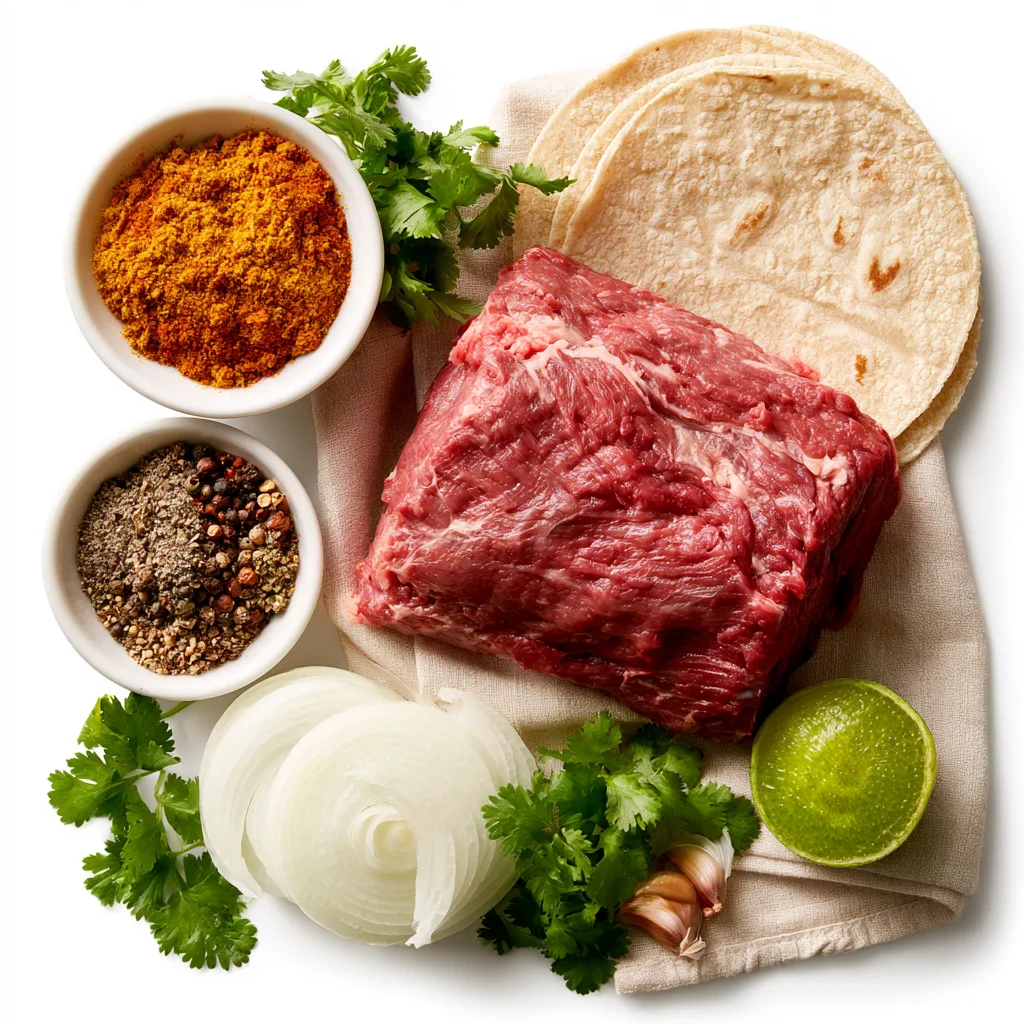 Ingredients for chuck roast tacos