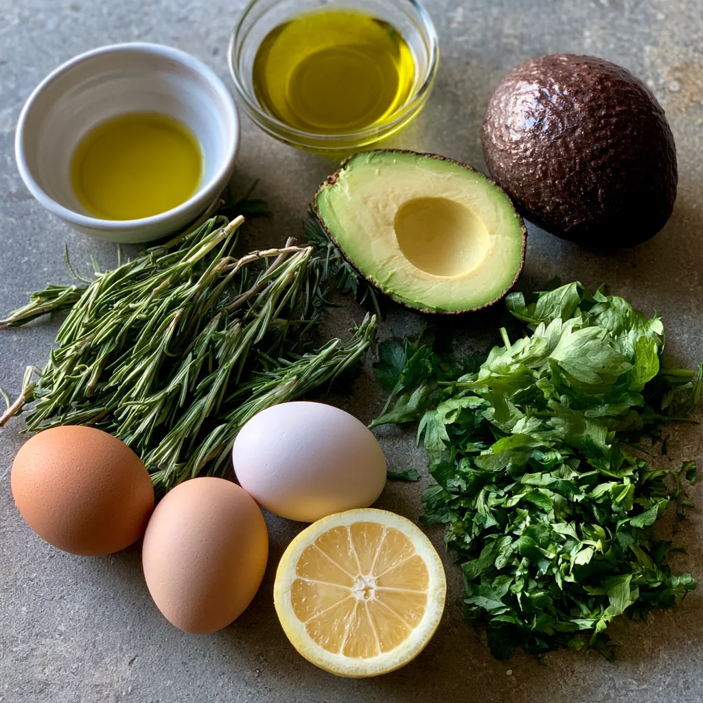 ingredients for egg avocado salad