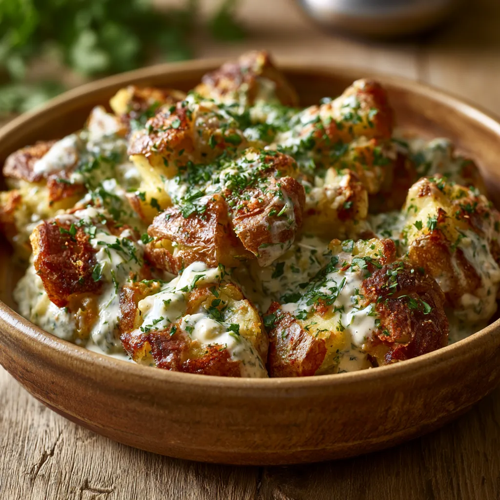 🥔 Crispy Smashed Potato Salad