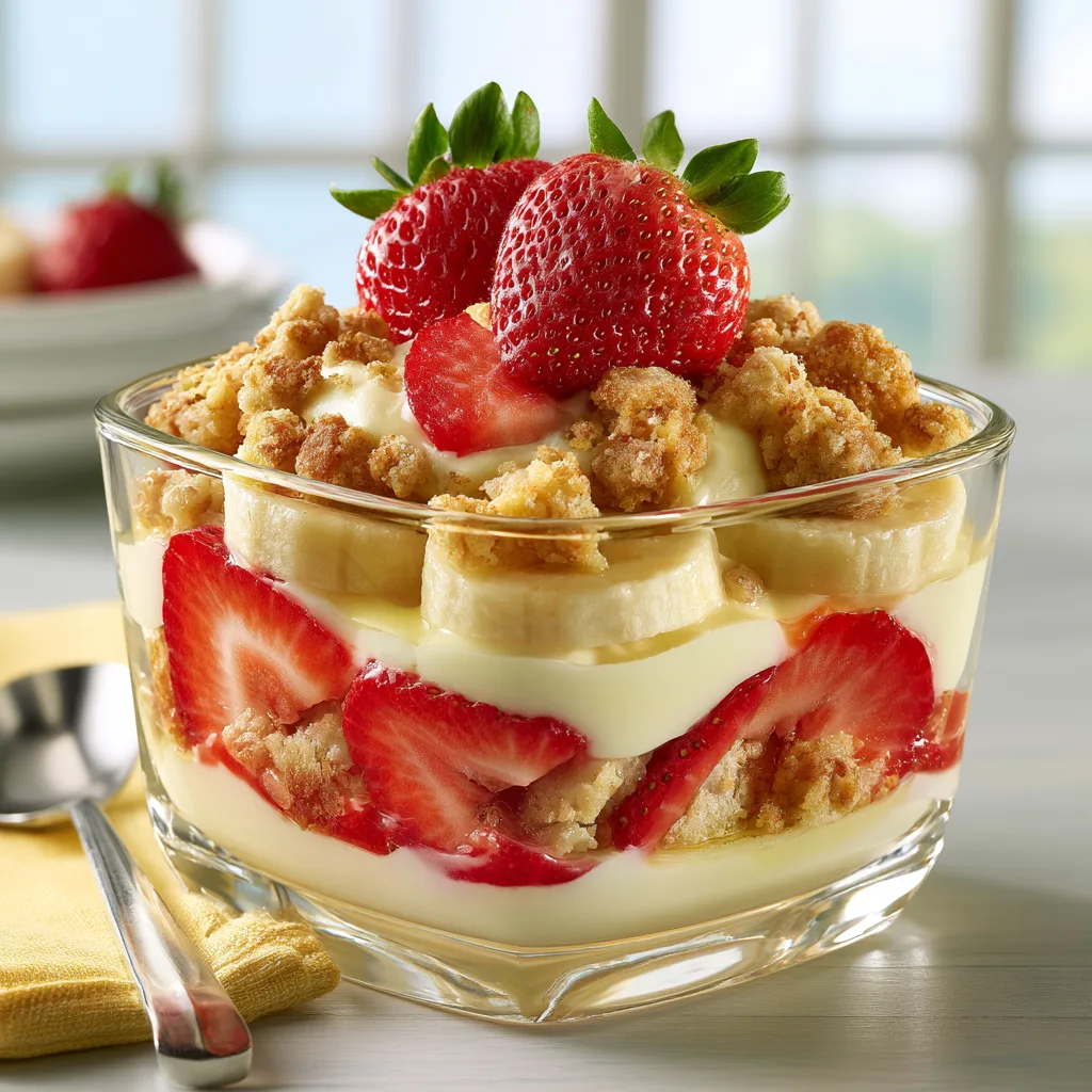 🍓 Strawberry Crunch Banana Pudding